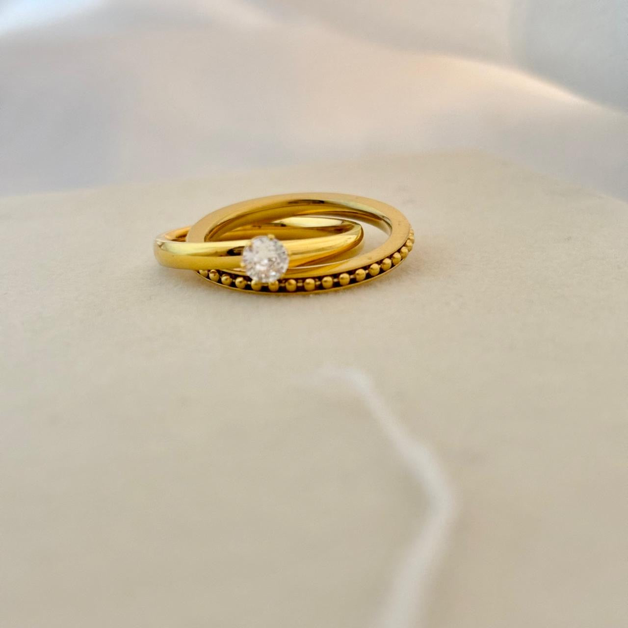 Interwind Solitaire Ring