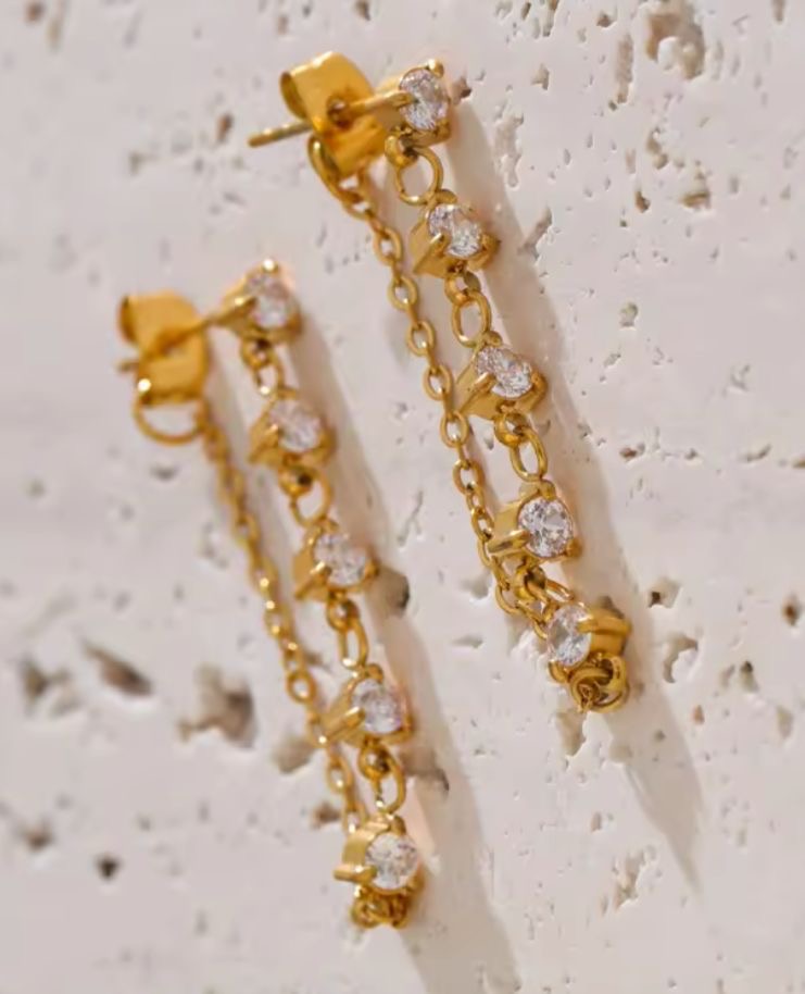 LUX Zircon Horizon Dangler -18K