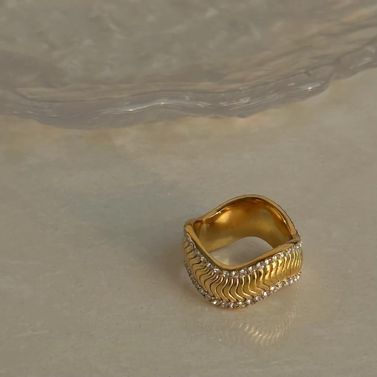 Lexux Diamond Wave Ring