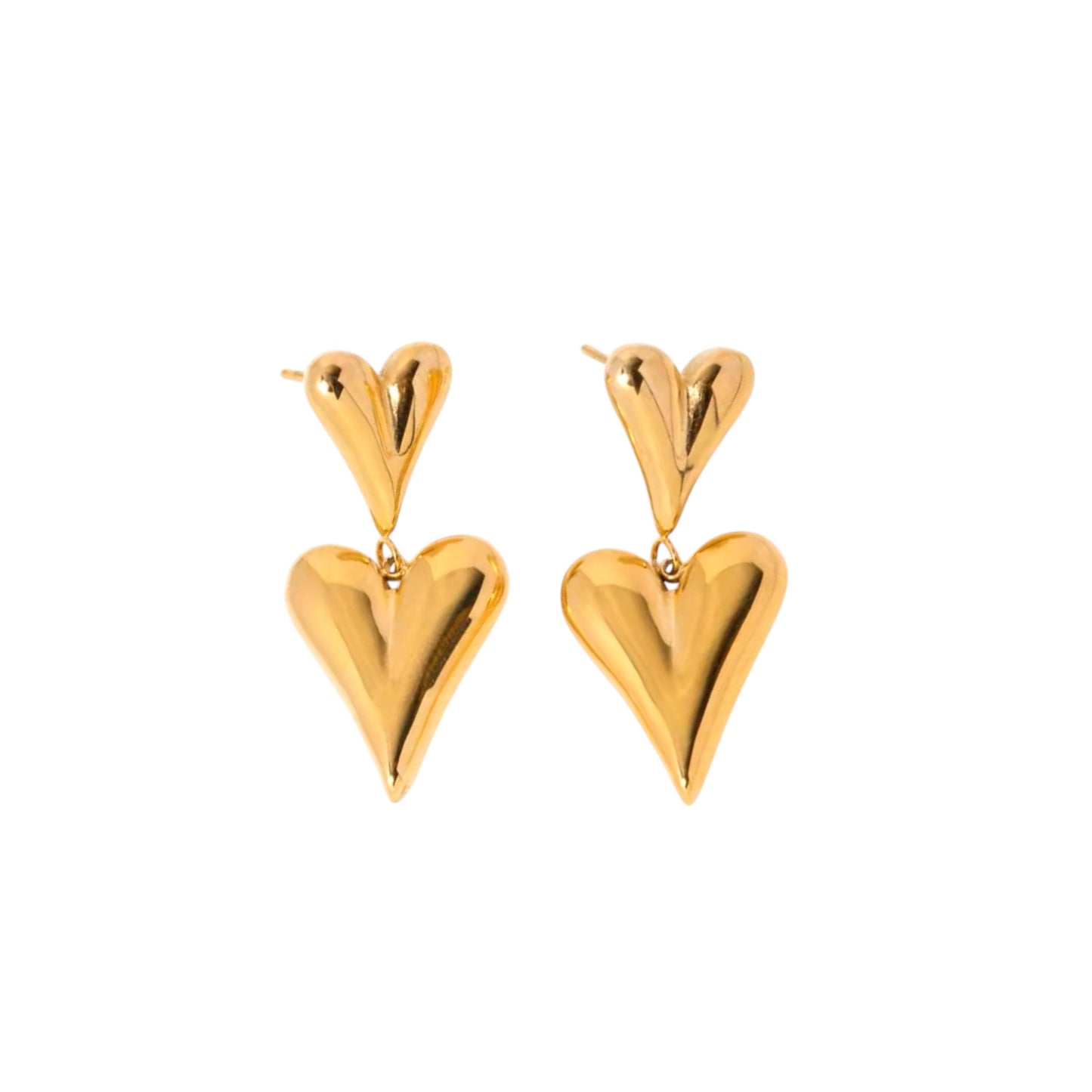 Juliet Heart Drop Studs -18K