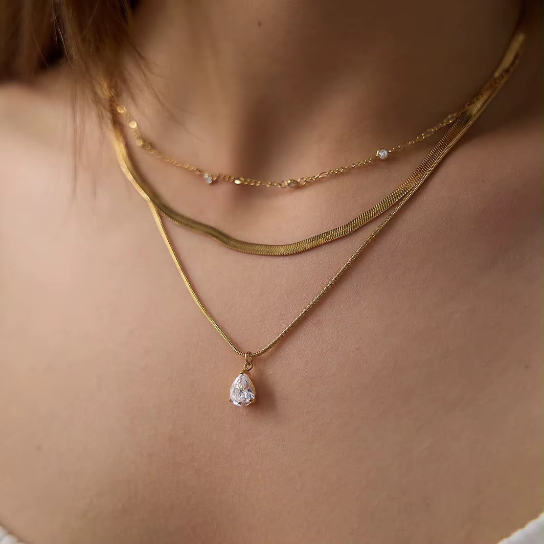 Elise Tri Layer Necklace Set