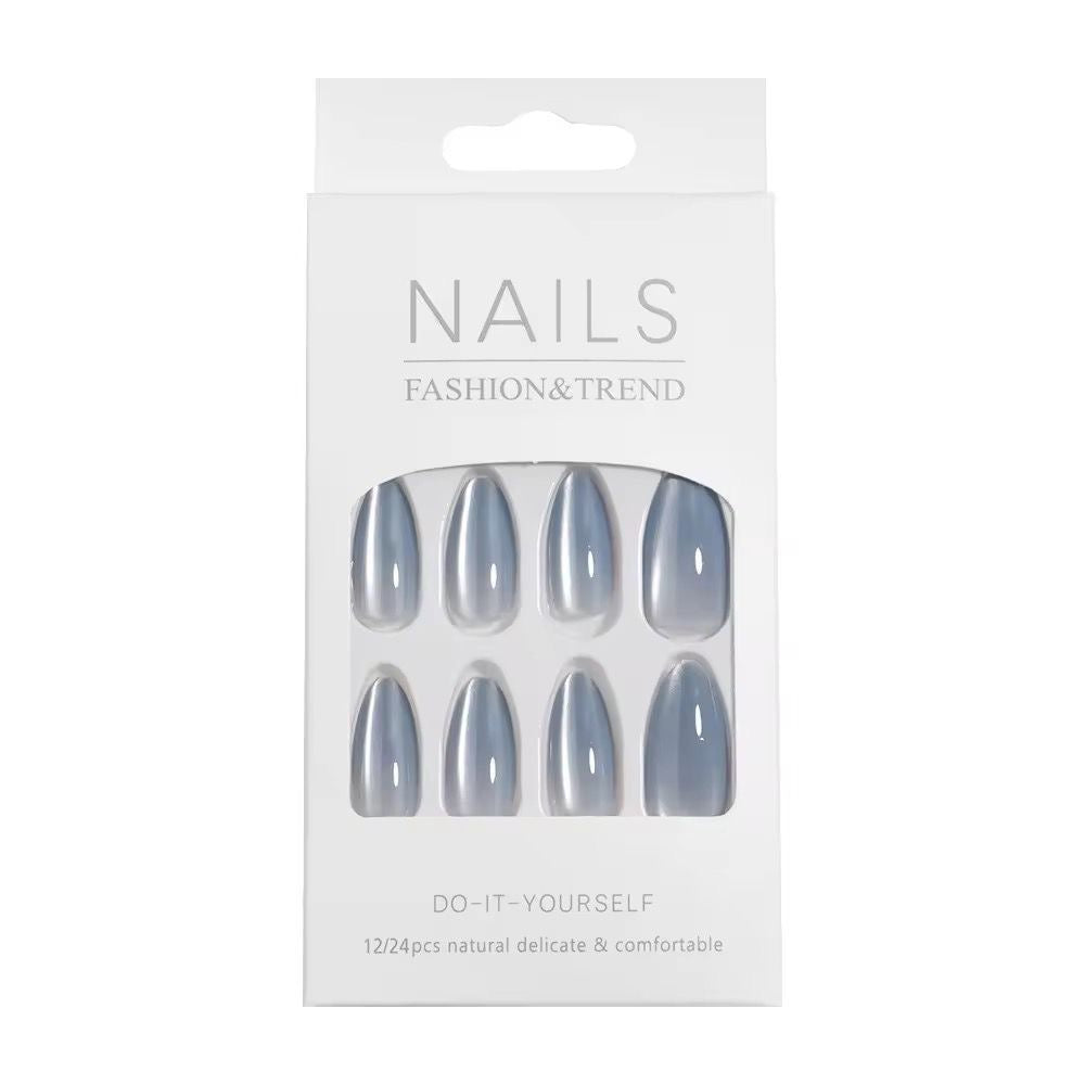 Icy Blue Eye Press On Nails -Almond Shape