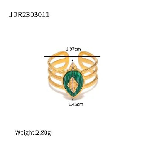 Skyler Malachite Ring -18K