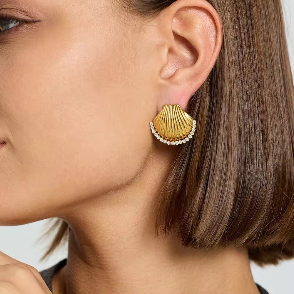 Diamond Shell Studs
