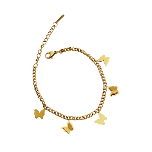 Frosted Flutter 5 Charms Bracelet
