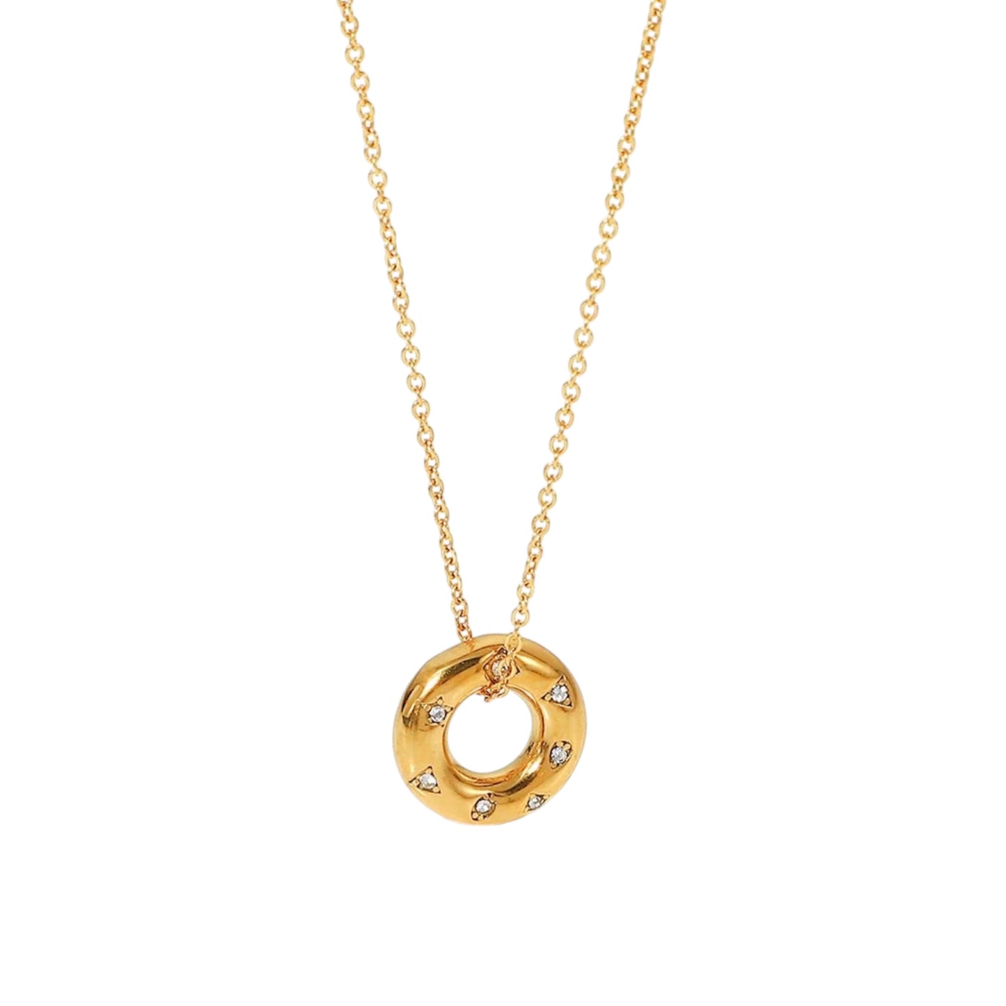 Victoria Doughnut Zircon Pendant -18K