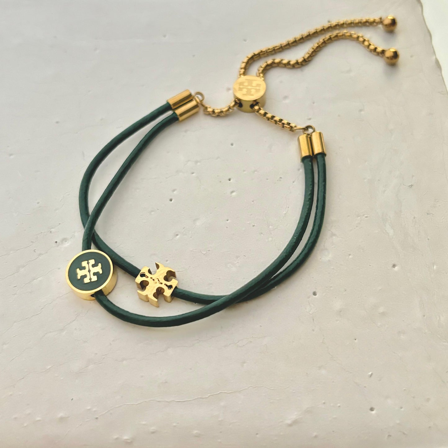 Layered Kira Tb Charm Bracelet -Emerald