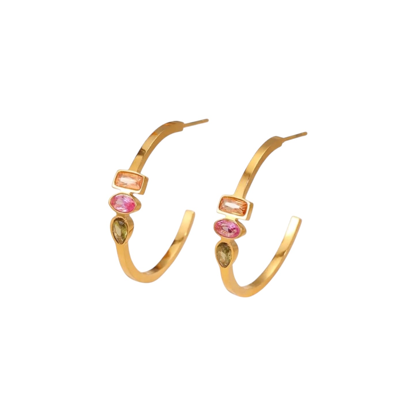 Tri Gemma Multi Hoops