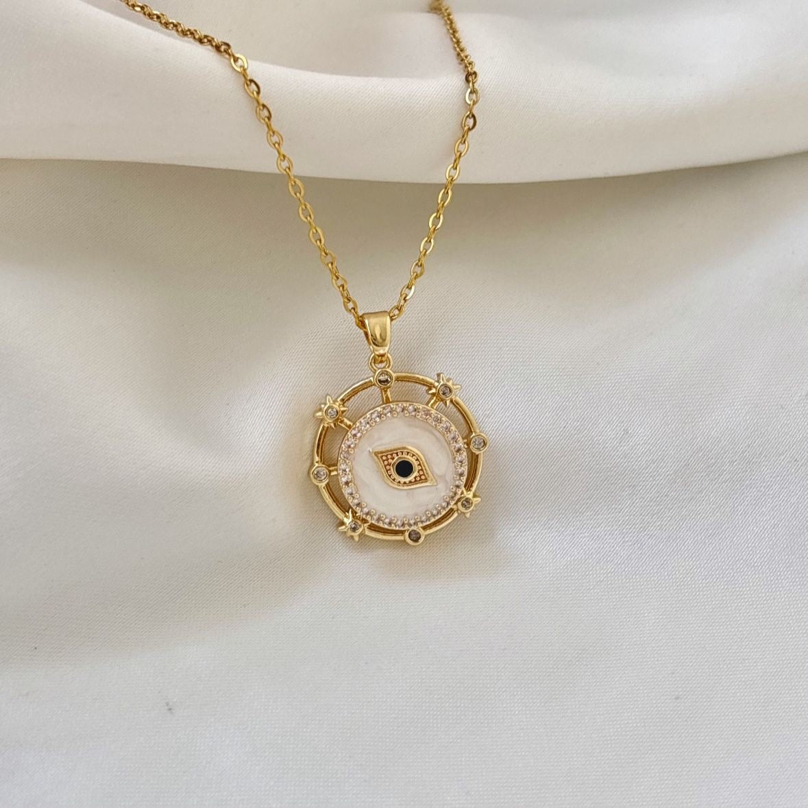 Eye Fidget Zircon Necklace -18K