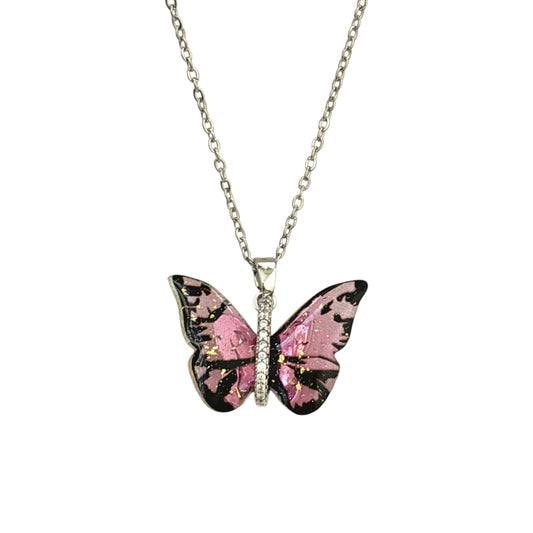 Iris Crystal Mariposa Necklace -Hint Of Purple