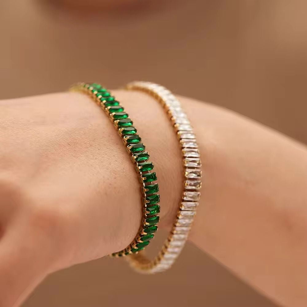 Emerald Baguette Tennis Bracelet