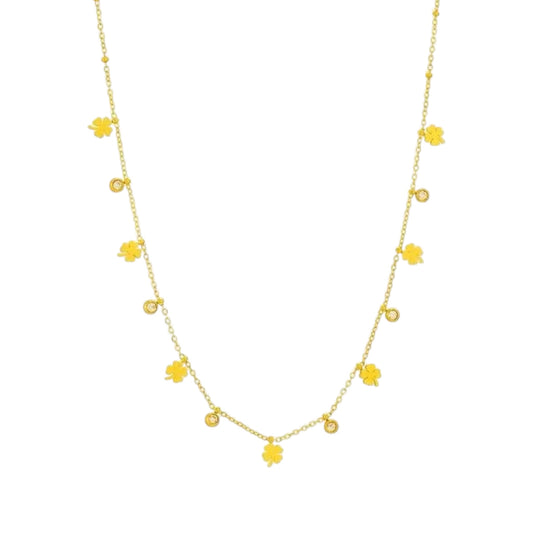 Wisteria Zircon Charm Necklace -18K