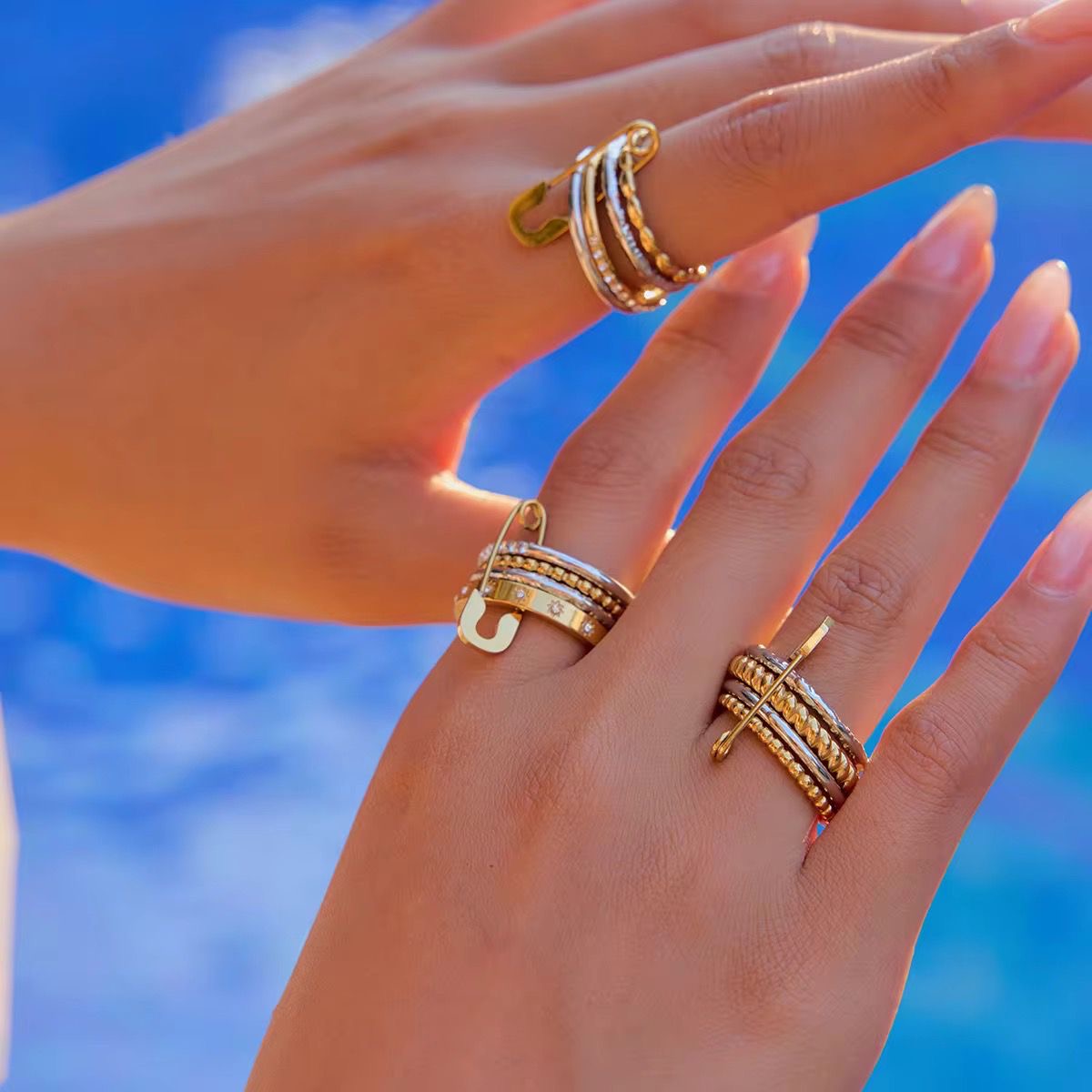 LUX Pave Pin Stacker Ring