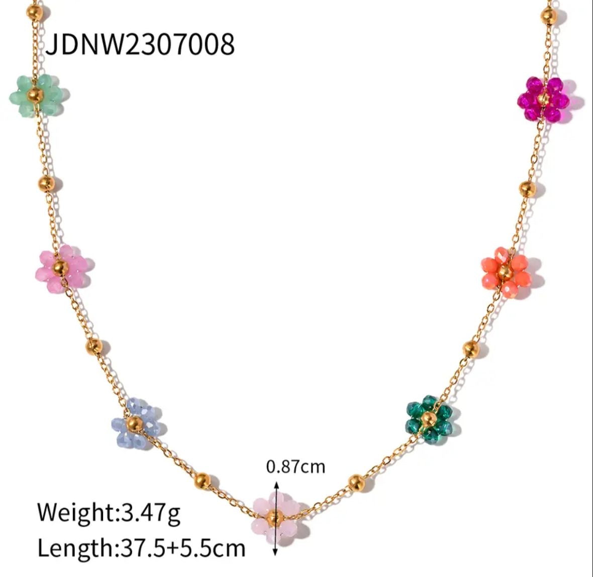 Disty Daisy Necklace -18K