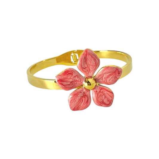 Lily Charm Cuff -Pink