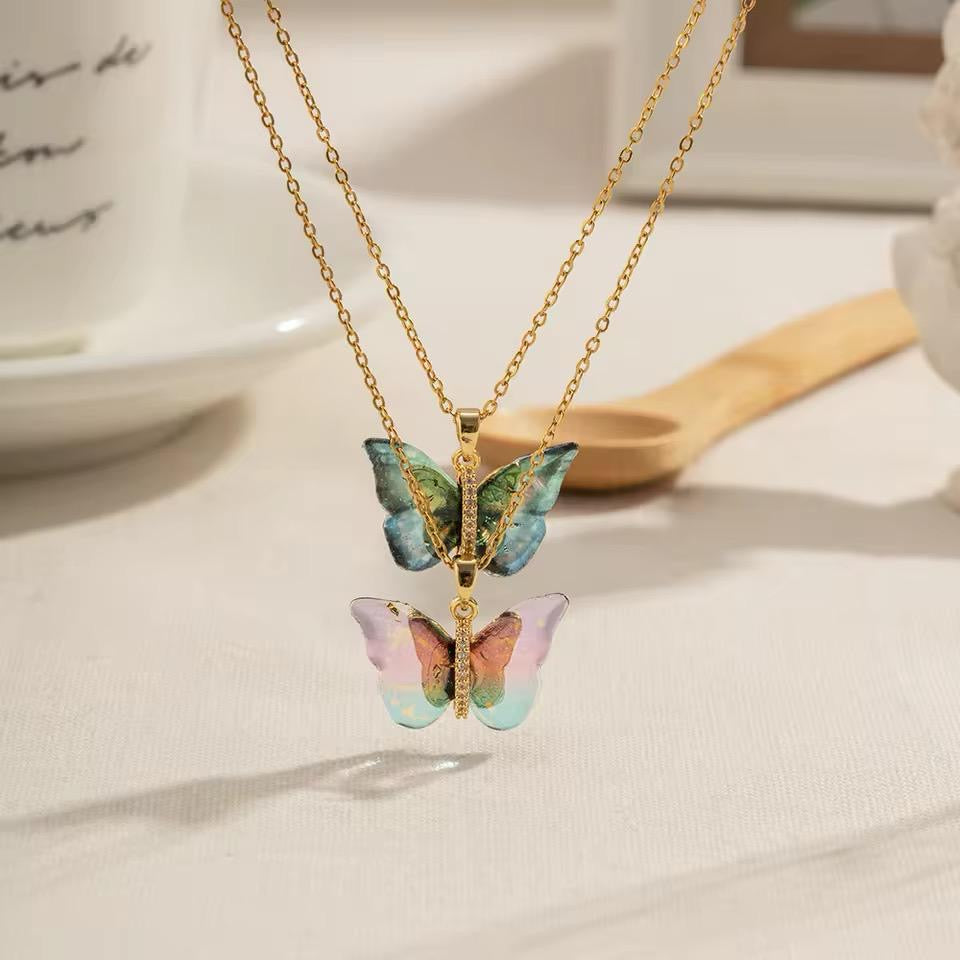 Candyfloss Crystal Mariposa Necklace