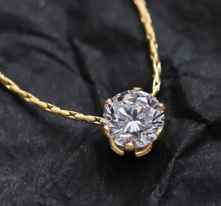 Diamond Solitaire 6 Claws Necklace