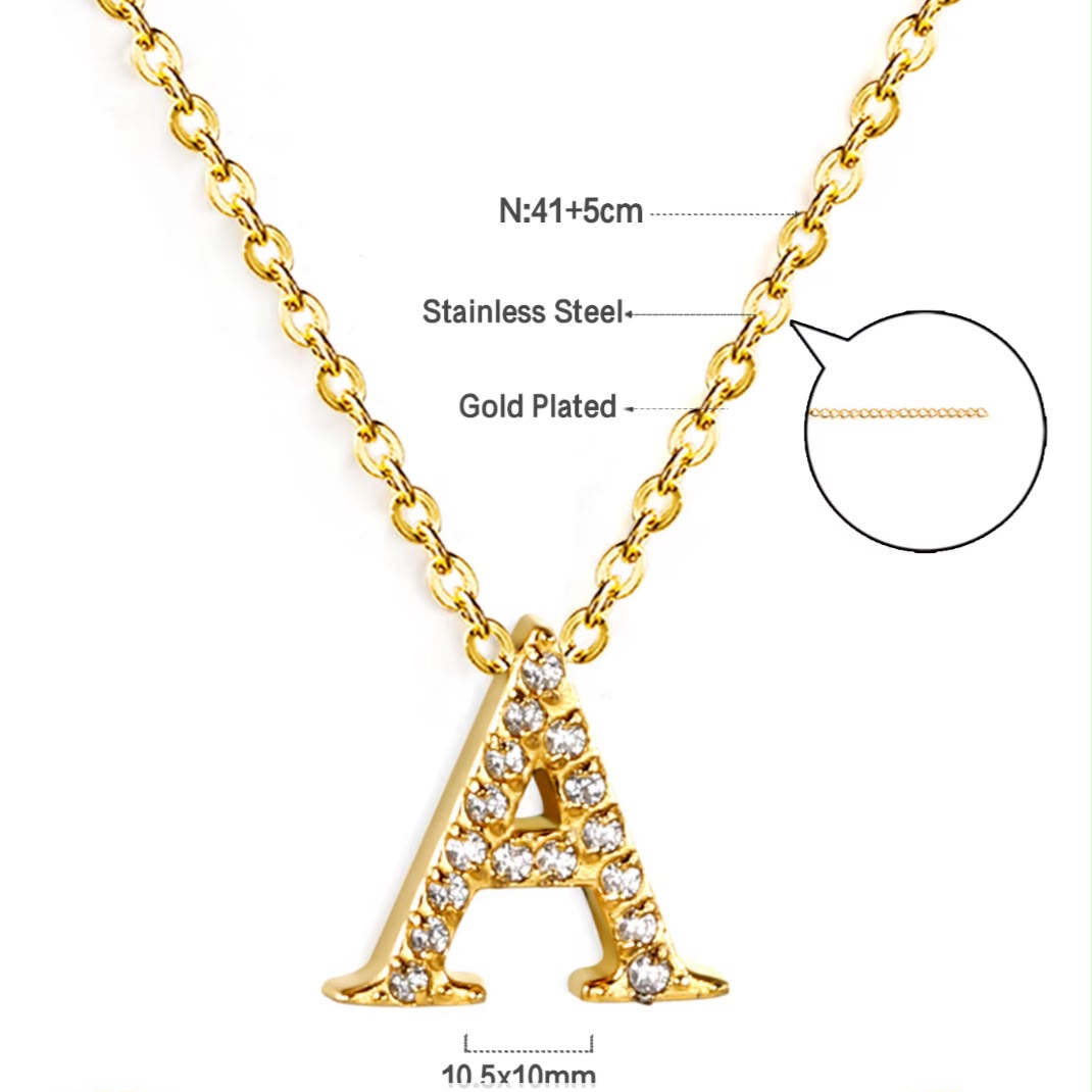 Letter LUXE Initial Necklace