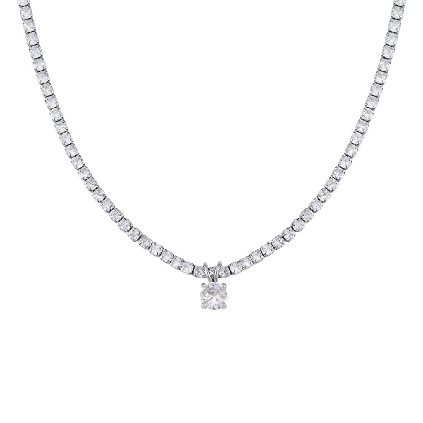 Diana Tennis Solitaire Necklace -Two Ways