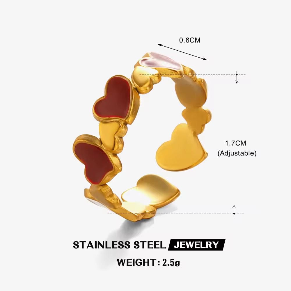 Heart Delight Ring -Red