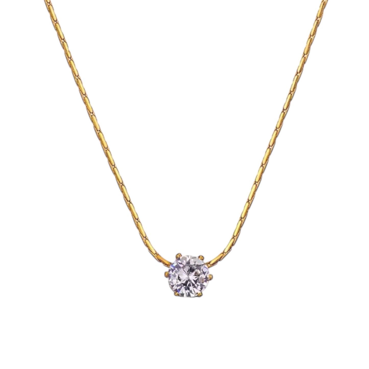 Diamond Solitaire 6 Claws Necklace