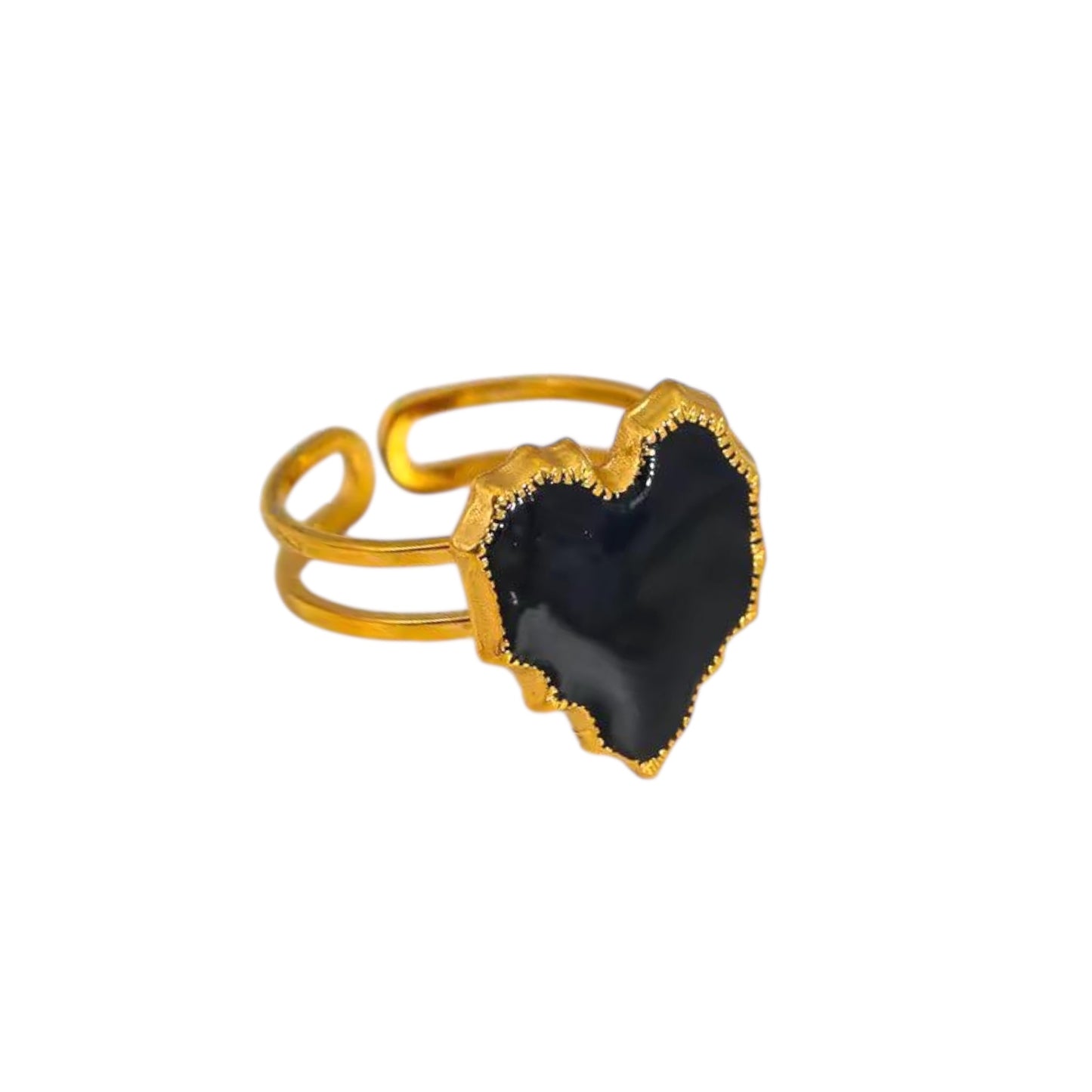 Julie Heart Ring- Black