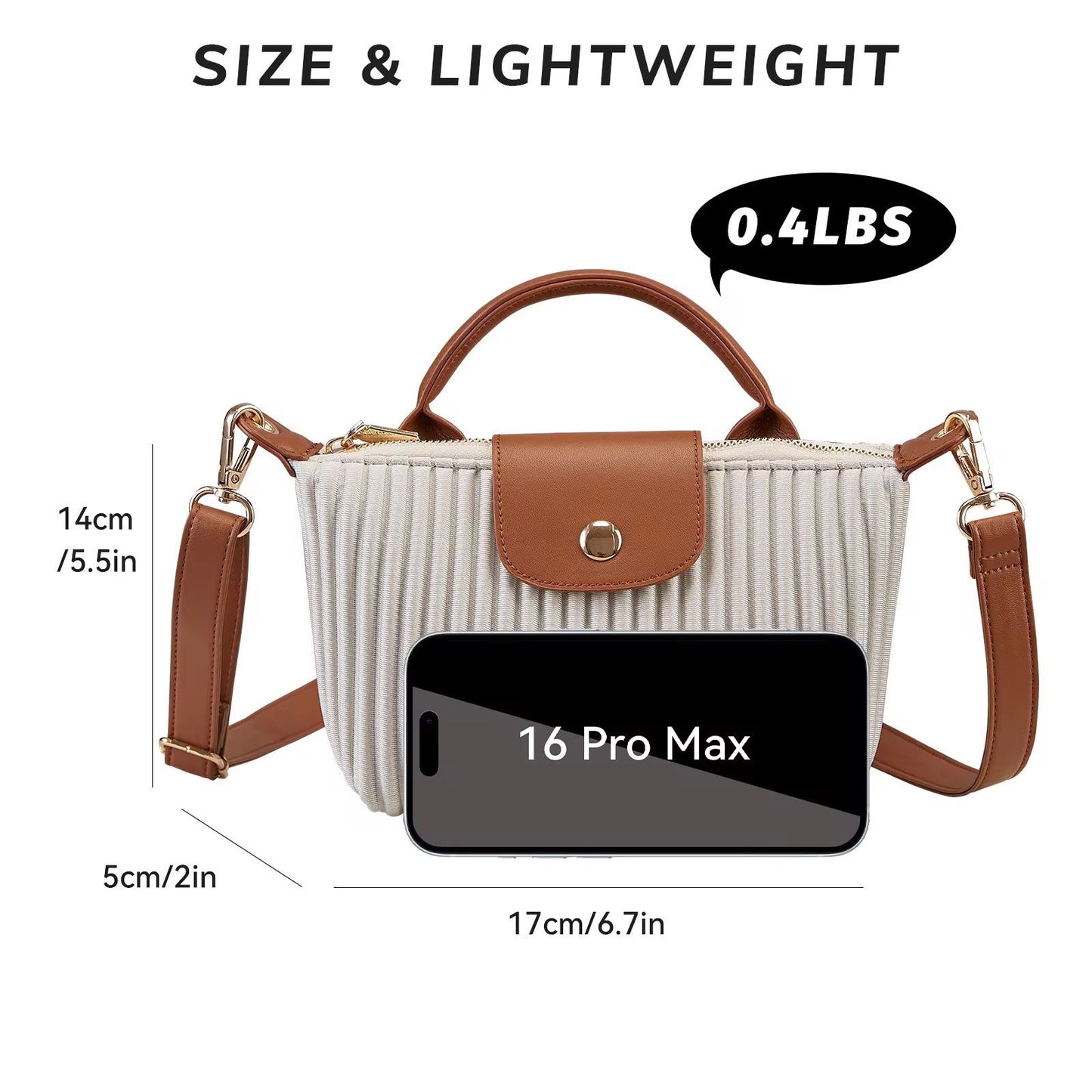 White LC Ribbed Shoulder Bag