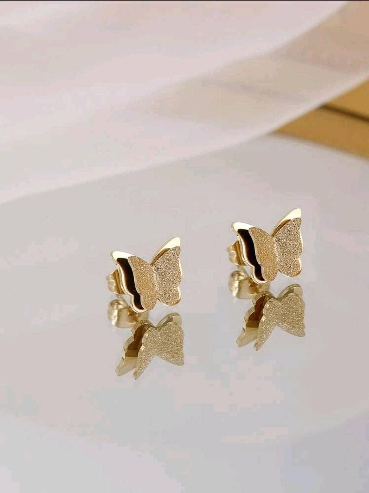 Frosted Butterfly Studs