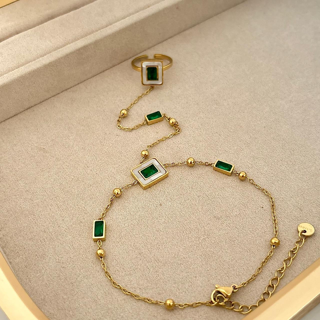 Emerald Goddess Hand Chain