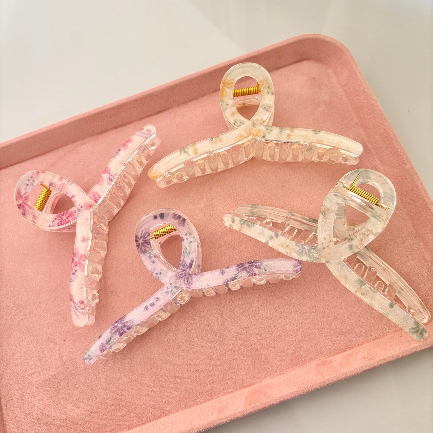 Floral Banana Claw Clips -Yellow