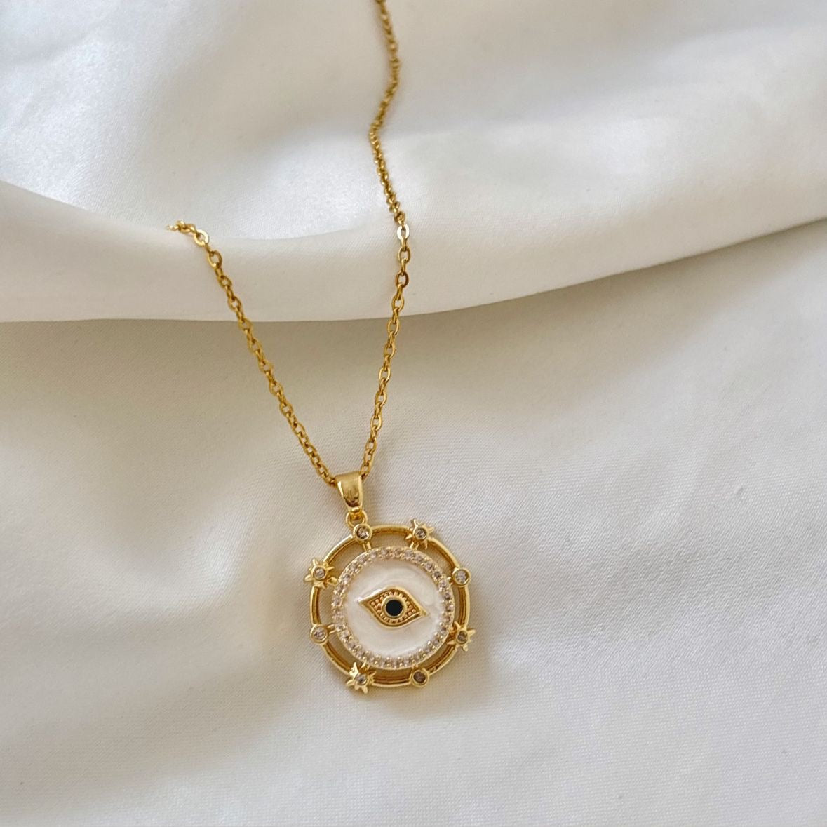 Eye Fidget Zircon Necklace -18K