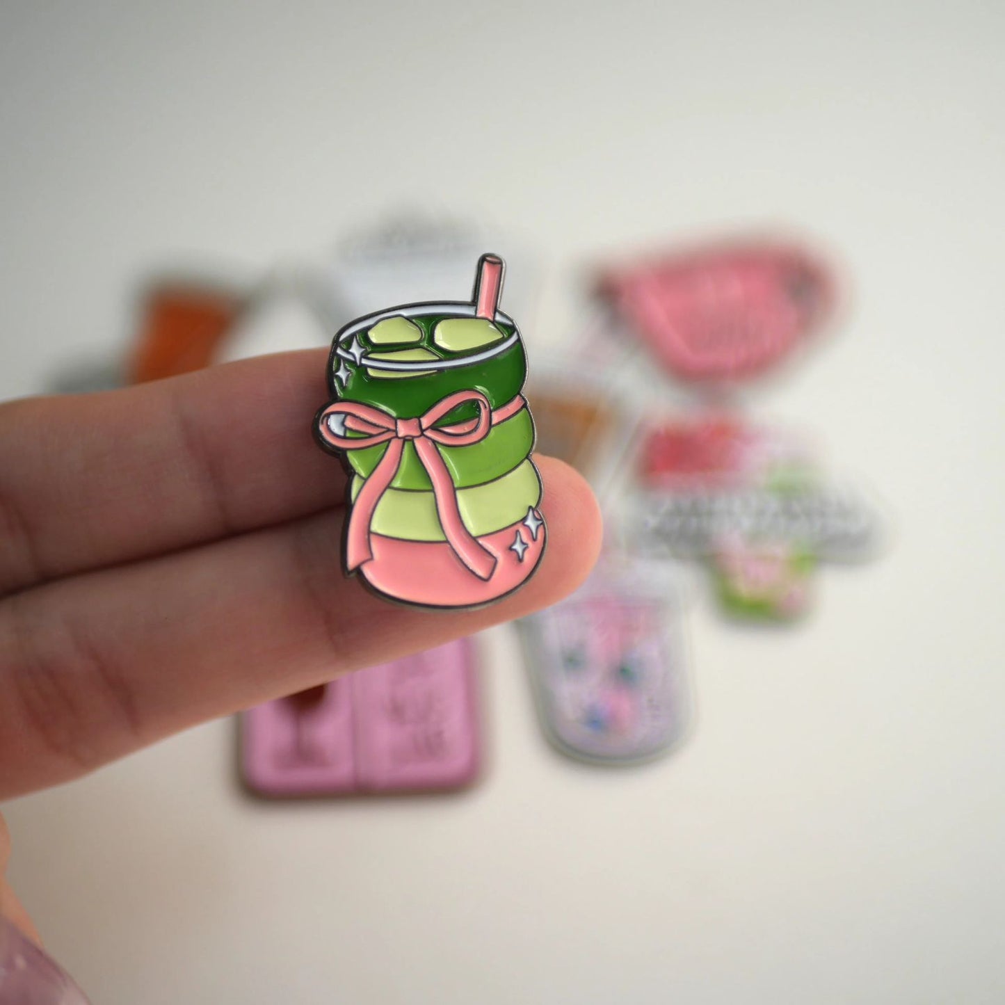 Matcha Phone Metal Charm