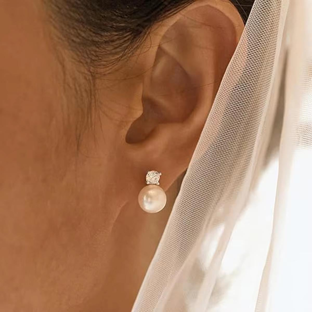 Bling Pearl Studs