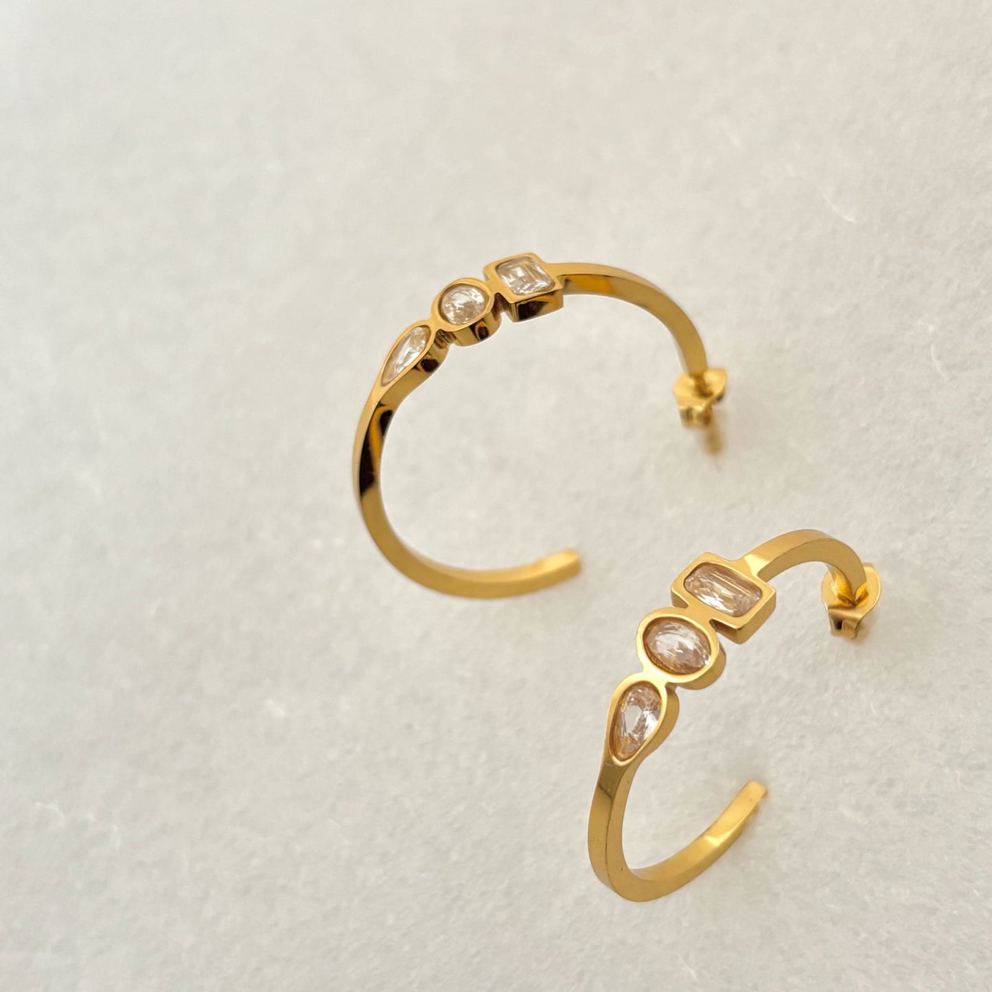 Tri Gemma Hoops