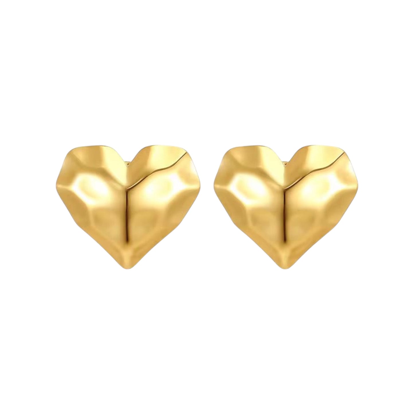 Hammered Heart Studs