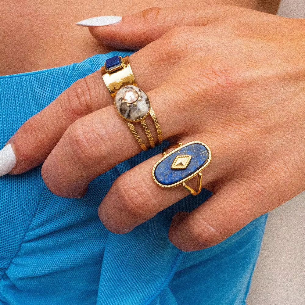 Nova Oceanic Blue Signet Ring