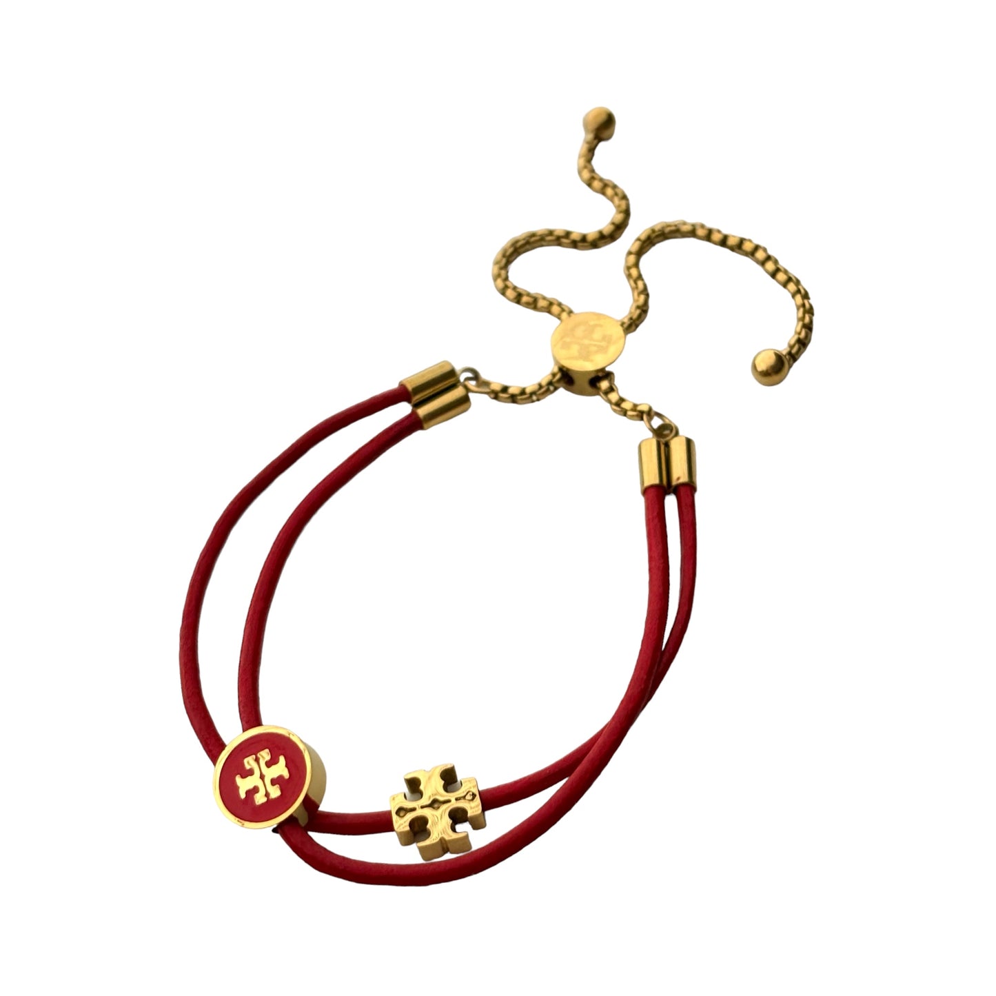 Layered Kira Tb Charm Bracelet -Carnelian Red