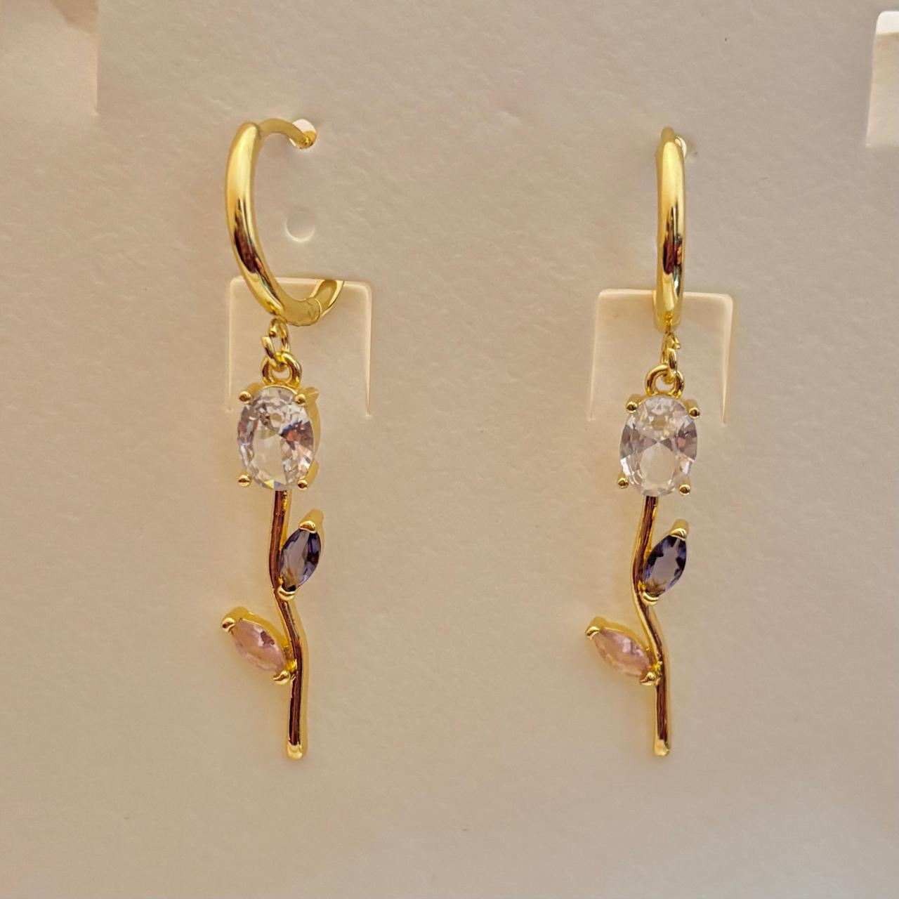 Ombré Rose Vine Hoops