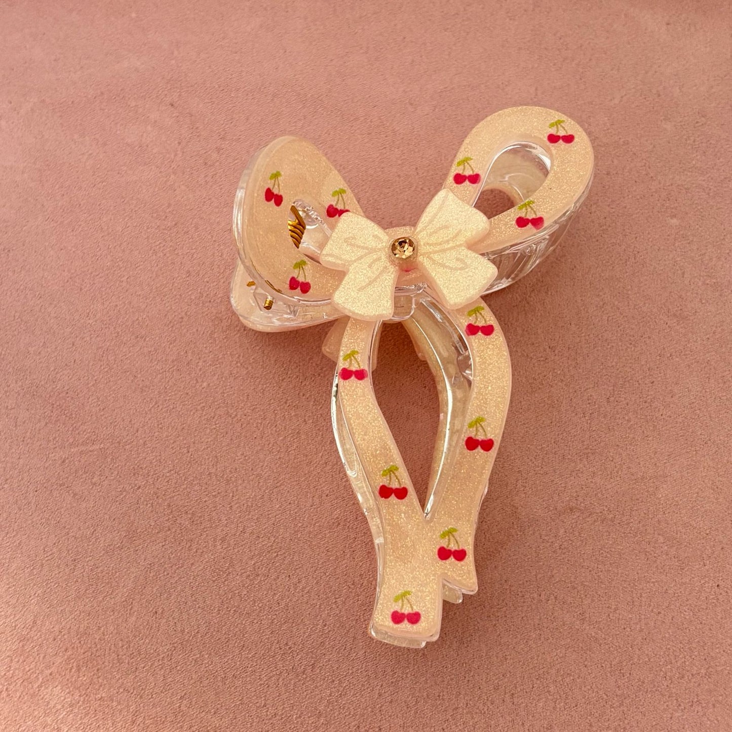 Princess Core Bow Claw Clip -Peach