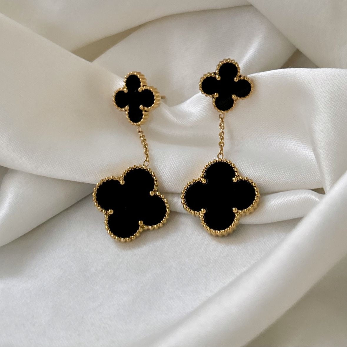 VC Black Drop Studs -18K