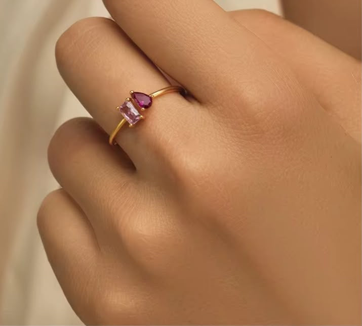 Berry Blush Toi Et Moi Ring -Adjustable