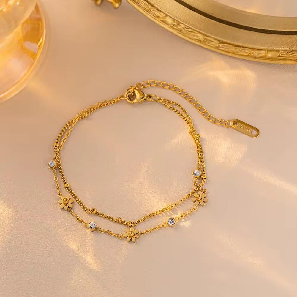 Daisy Layered Bracelet