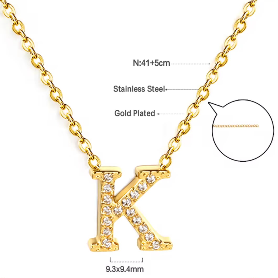 Letter LUXE Initial Necklace