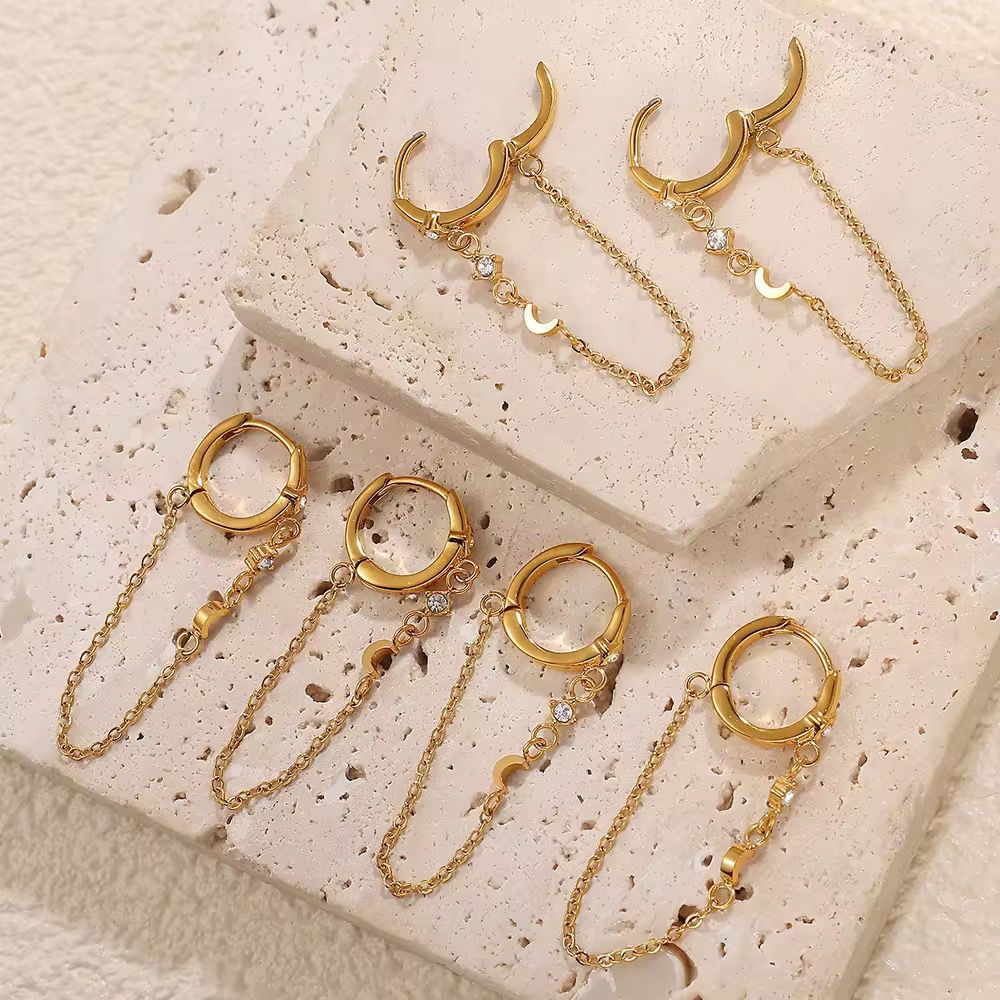 Moon Dangler Hoops