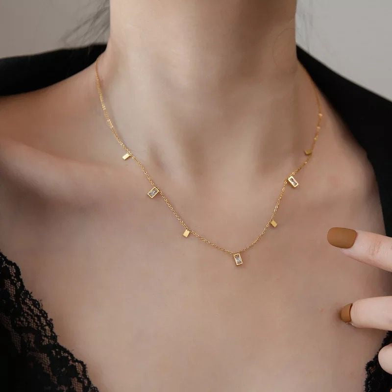 Clara Baguette Gem Necklace