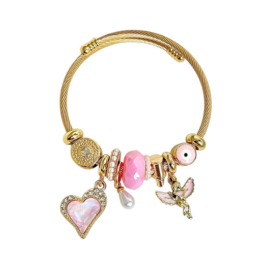 Dream Catcher Pixie Charm Bracelet -Pink