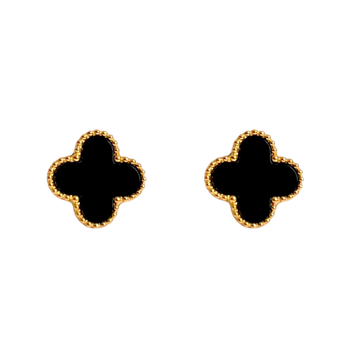 Luxe Black Clover Studs