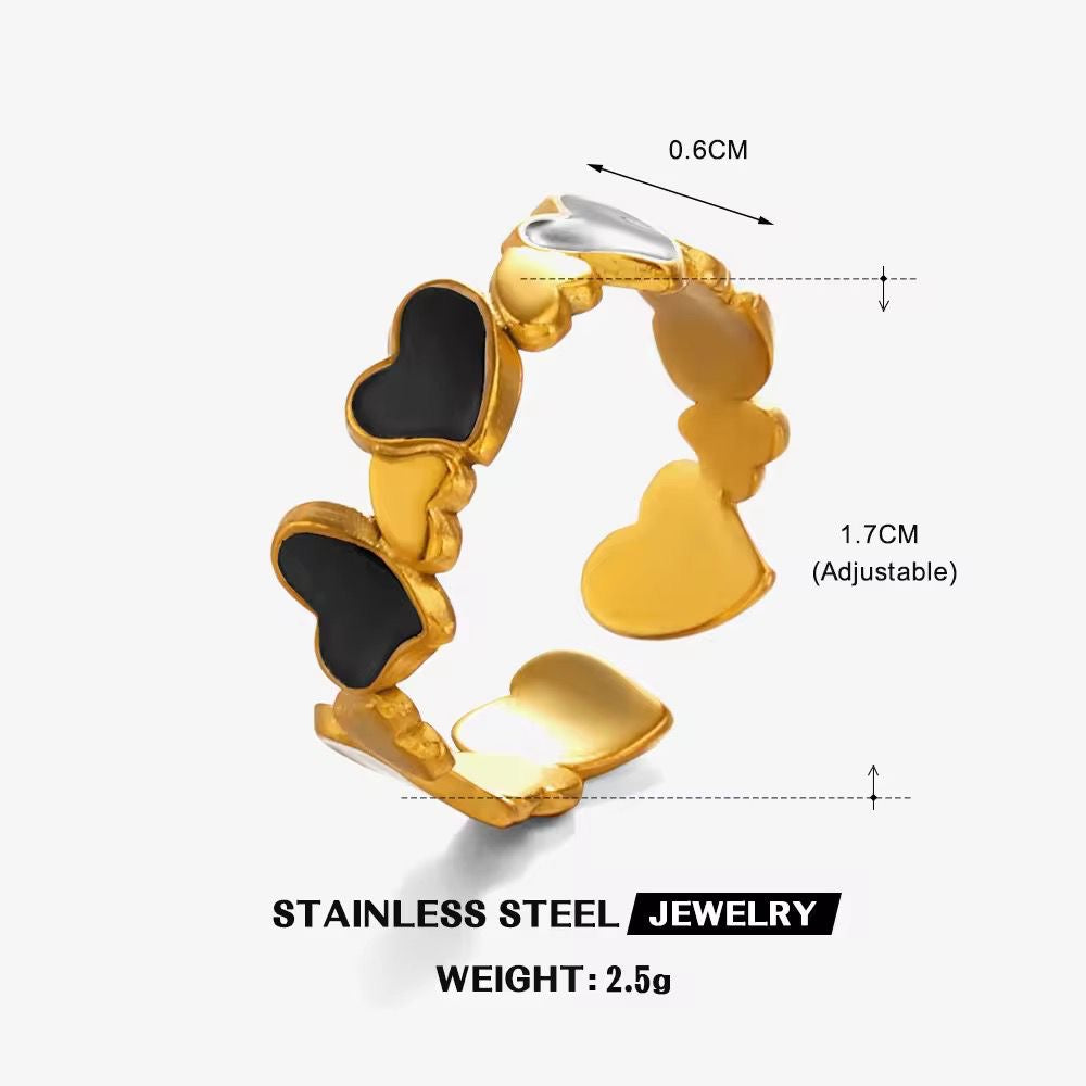 Heart Delight Ring -Black