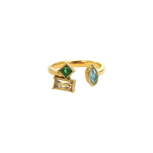 Étoile Tri Gem Ring