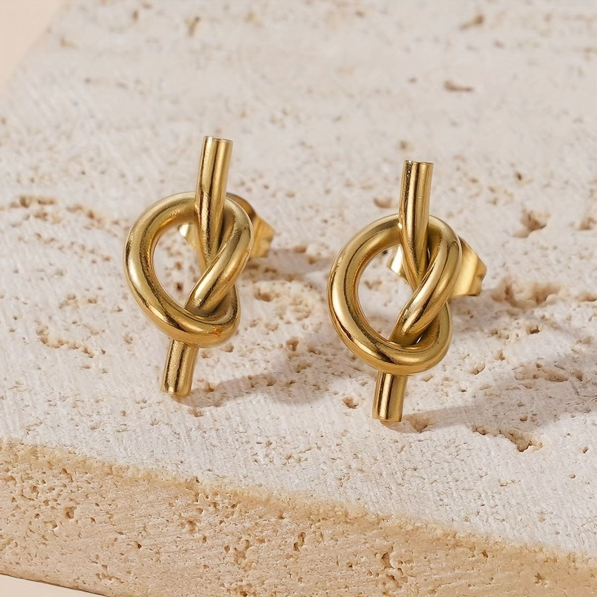 Love Me Knott Studs -18K